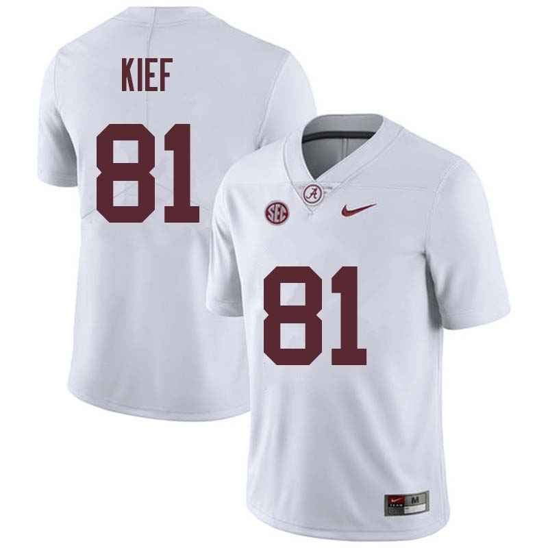 Alabama Crimson Tide Men's Derek Kief #81 White NCAA Nike Authentic Stitched College Football Jersey HF16B13YB
